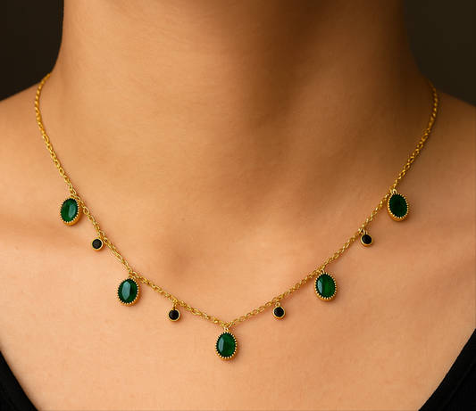 Zehra green charm Necklace