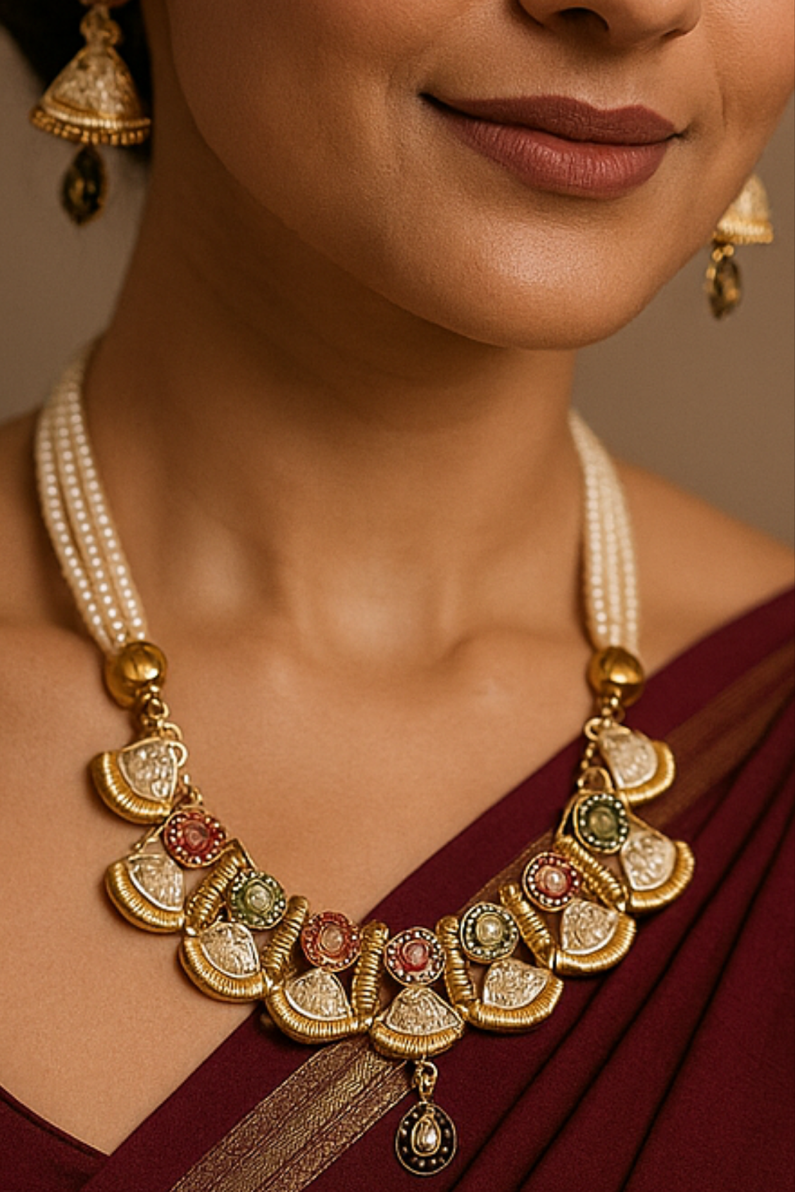 Noor-Sitaara” Pearl Statement Set