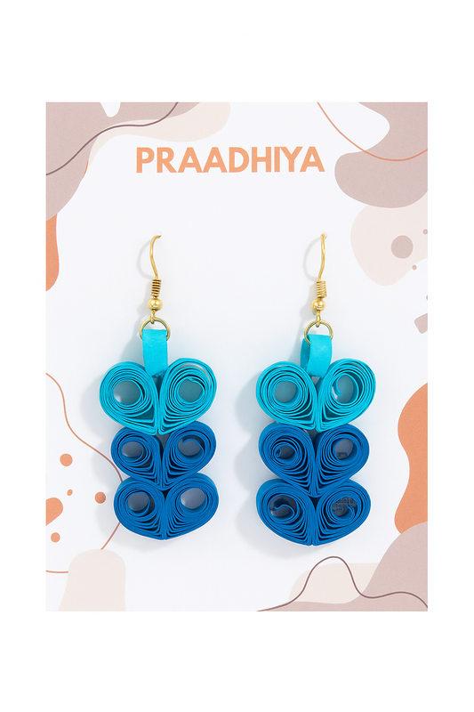 Ocean Swirl Quilled Earrings