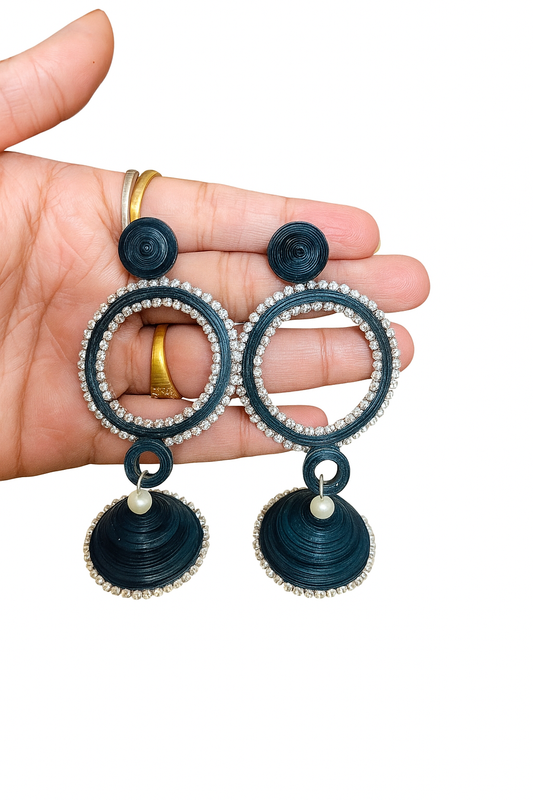 Midnight Sparkle Quilled Earrings