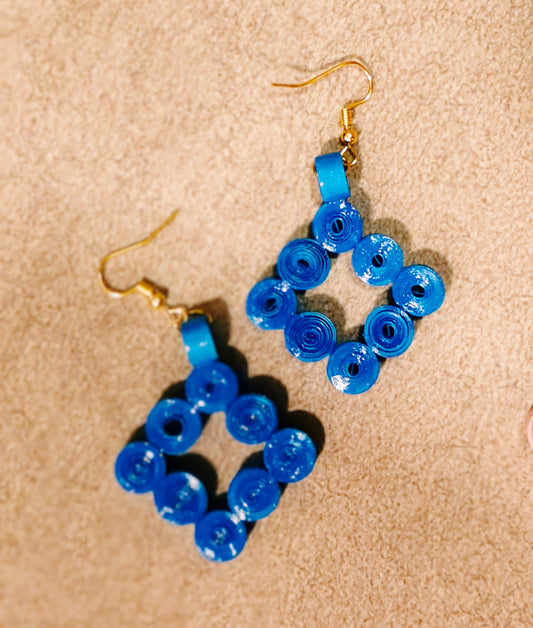 Azure Swirl Quilled Earrings