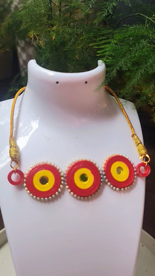 🌺 Surya Mandala Quilled Necklace