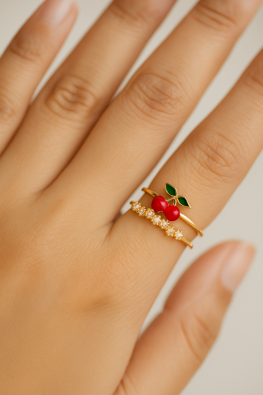 Cherry Pop Ring Duo
