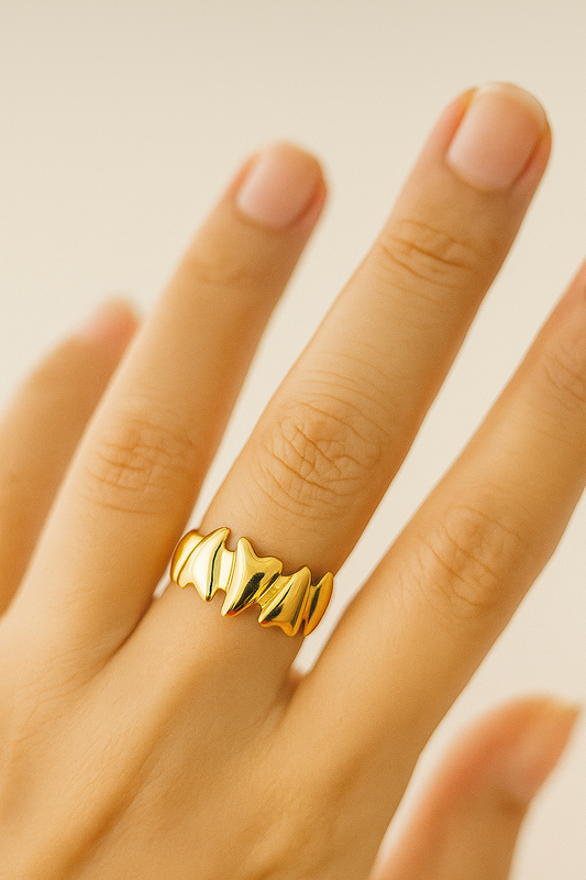 Golden Drip Statement Ring