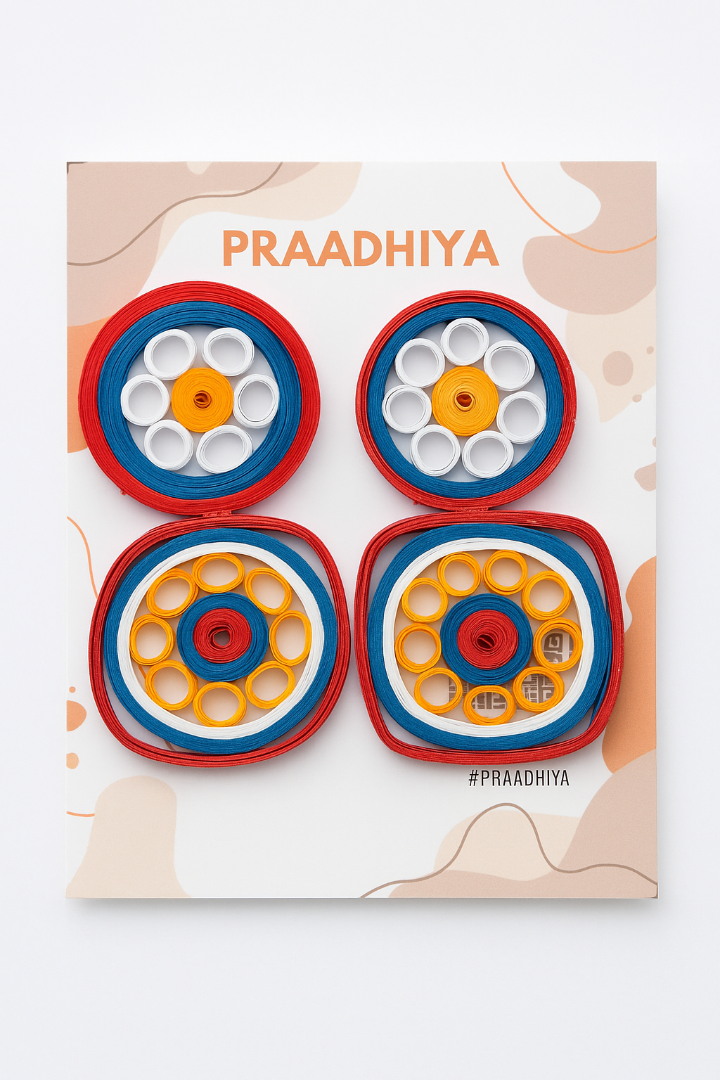 Tricolor Harmony Quilled Earrings