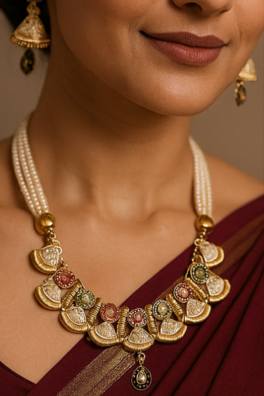 Noor-Sitaara” Pearl Statement Set