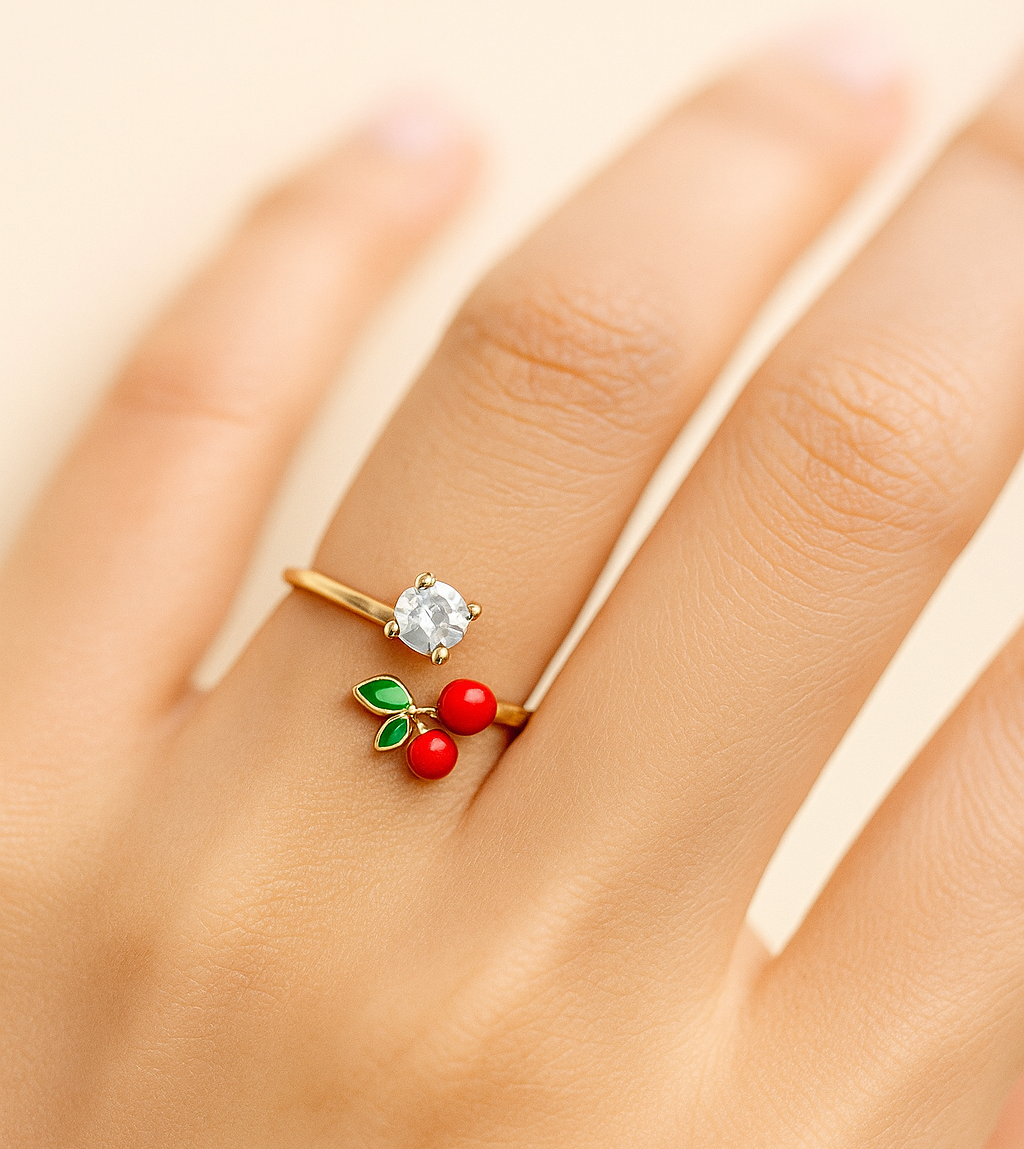 Cherry Pop Adjustable Ring 🍒✨
