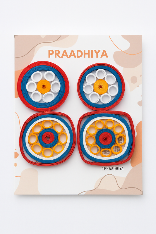 Tricolor Harmony Quilled Earrings